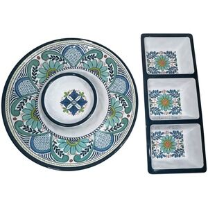 Certified International‎ Talavera 2-Piece Melamine Set, Blue Multicolor